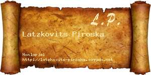 Latzkovits Piroska névjegykártya