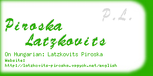 piroska latzkovits business card